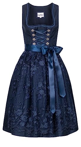 Nübler Dirndl midi Gloria in Blau, Größe:36 von Nübler