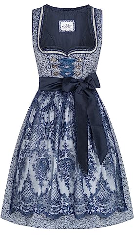 Nübler Dirndl midi Mathilda in Blau, Größe:38 von Nübler