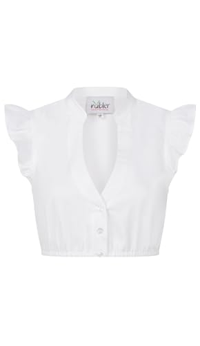 Nübler Dirndlbluse Carla Kurzarm in Weiß, Größe:36 von Nübler