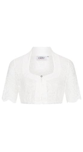 Nübler Dirndlbluse Damen - Langarm Trachtenbluse Damen mit Spitze im Landhaus Stil - Moderne bayrische Tracht, Dirndlbluse Berta Creme, Größe:42 von Nübler