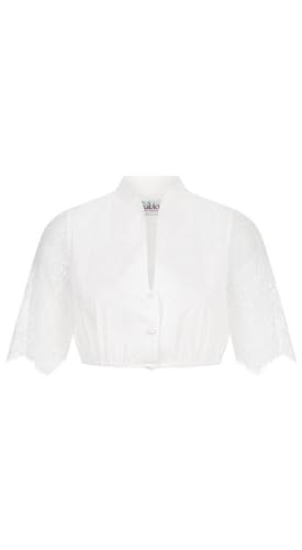 Nübler Dirndlbluse Damen - Langarm Trachtenbluse Damen mit Spitze im Landhaus Stil - Moderne bayrische Tracht, Dirndlbluse Emma Creme, Größe:44 von Nübler