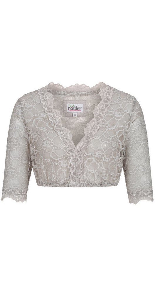 Nübler Dirndlbluse Dirndlbluse 3/4 Arm Laura in Silber von Nübler von Nübler
