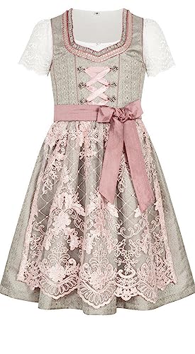 Nübler Kinderdirndl 3-teilig Rosy in Silber, Größe:116 von Nübler