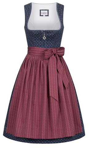 Nübler Midi Dirndl Gesr in Dunkelblau, Größe:40 von Nübler