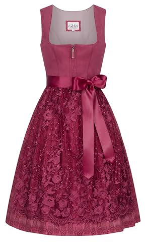 Nübler Midi Dirndl Gundi in Beere, Größe:36 von Nübler