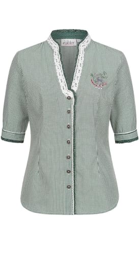 Nübler Trachtenbluse Damen - Kurzarm, V-Ausschnitt, klassischer Trachtenlook - Moderne bayrische Tracht, Sandy in Grün, Größe:38 Nübler Trachtenbluse Damen - Kurzarm, V-Ausschnitt, klassischer Trachtenlook - Moderne bayrische Tracht, Sandy in Grün, Größe:38 von Nübler
