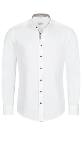 Nübler Trachtenhemd Herren - Langarm Hemden im Landhausstil, Regular Fit mit Ärmeln zum Hochkrempeln - Moderne bayrische Tracht, Peer Weiß, Größe:M von Nübler