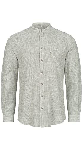 Nübler Trachtenhemd Herren - Langarm Hemden im Landhausstil, Slim Fit - Moderne bayrische Tracht, Hemd Pankraz Grün Grün Gr. 3XL von Nübler