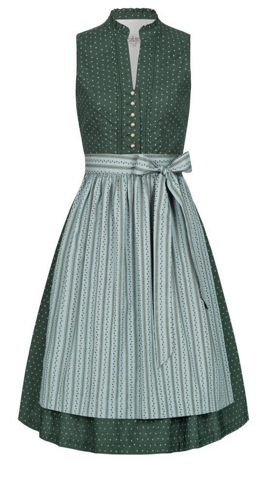Nübler Trachtenkleid Dirndl midi Jette in Petrol von Nübler 2 teiliges Set aus Damen Dirndl kurz und Schürze, moderne Tracht von Nübler