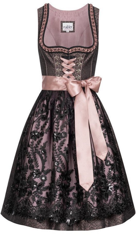 Nübler Trachtenkleid Dirndl midi Selina in Schwarz von Nübler von Nübler