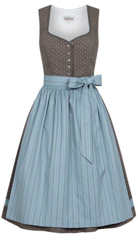 Nübler Trachtenkleid Midi Dirndl Felicitas in Braun von Nübler von Nübler