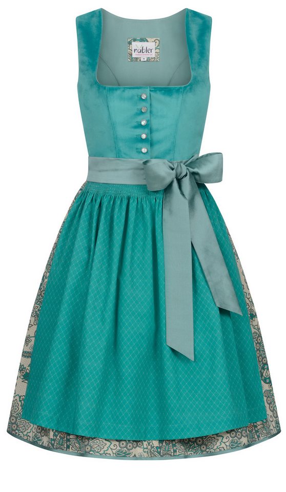 Nübler Trachtenkleid Midi Dirndl Gina in Petrol von Nübler von Nübler