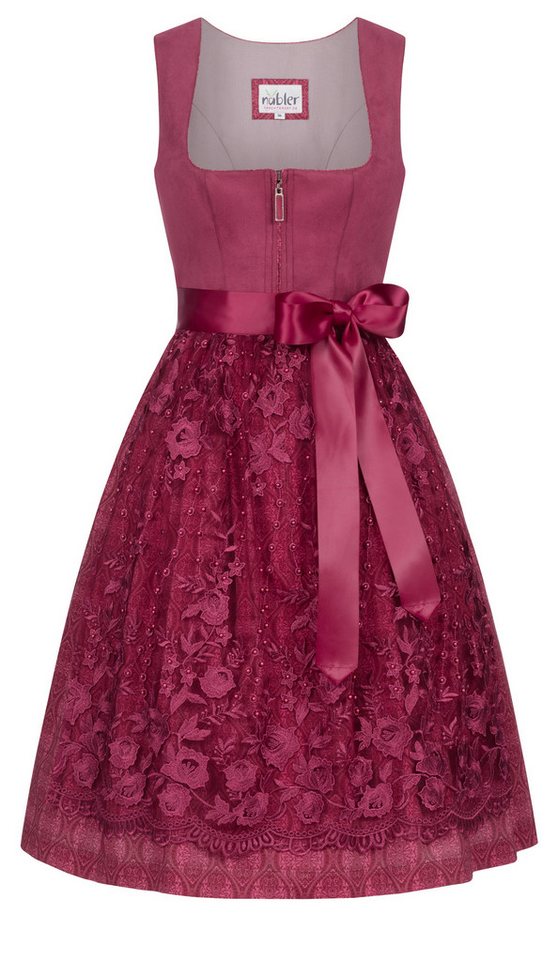 Nübler Trachtenkleid Midi Dirndl Gundi in Beere von Nübler von Nübler