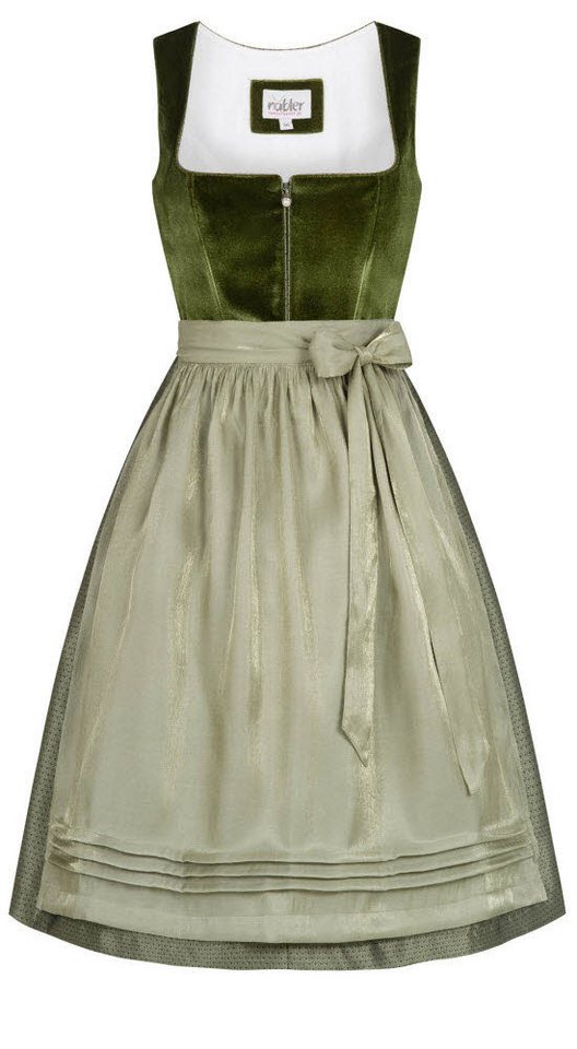 Nübler Trachtenkleid Midi Dirndl Kamila in Grün von Nübler von Nübler
