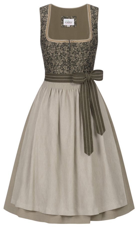Nübler Trachtenkleid Midi Dirndl Gina in Oliv von Nübler von Nübler