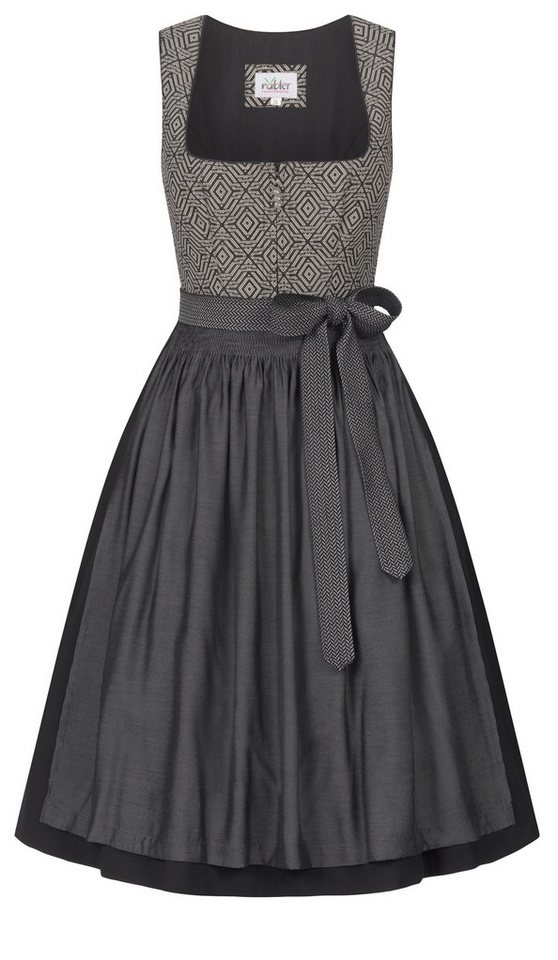 Nübler Trachtenkleid Midi Dirndl Grace in Schwarz von Nübler von Nübler