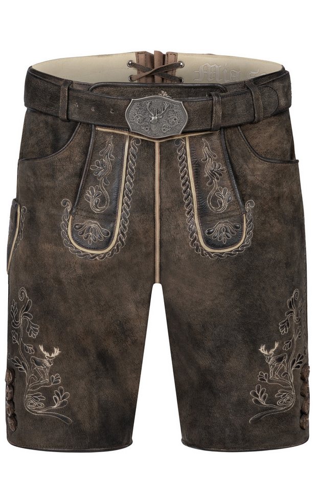 Nübler Trachtenlederhose Lederhose Tim kurz in Moor von Nübler von Nübler