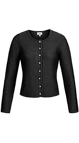 Nübler - Trachtenjacke Damen - Strickjacke Damen im Landhausstil, taillierter Schnitt mit Knöpfen - Moderne bayrische Tracht, ANNI Anthrazit Gr. 48 von Nübler