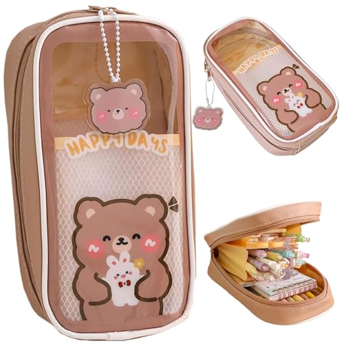 Nuelreva Kawaii Bleistift Fall transparent große Kapazität Kawaii Briefpapier Set mit Reißverschlussbär Thema Special Bleistift Fall Schulmaterial für Kinder Mädchen Teen Jungen Geschenk Nuelreva Kawaii Bleistift Fall transparent große Kapazität Kawaii Briefpapier Set mit Reißverschlussbär Thema Special Bleistift Fall Schulmaterial für Kinder Mädchen Teen Jungen Geschenk von Nuelreva