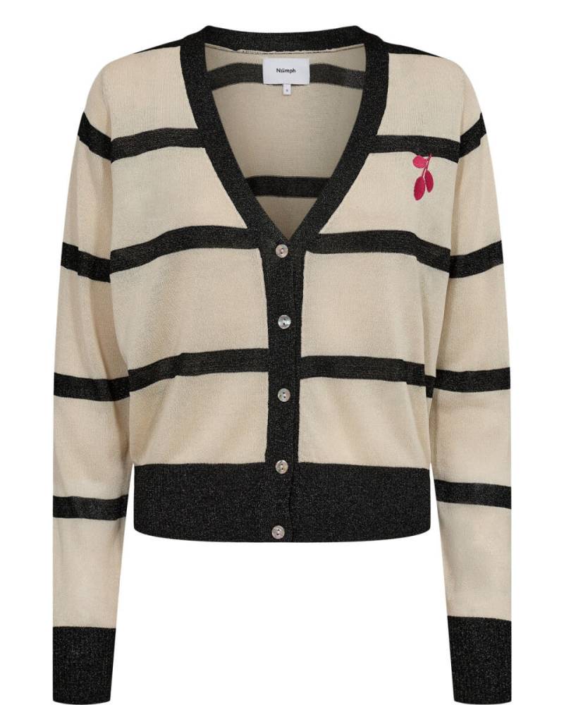 Nümph - Strickjacke - Nuslitta schwarz/weiß - Gr. - XS von Nümph