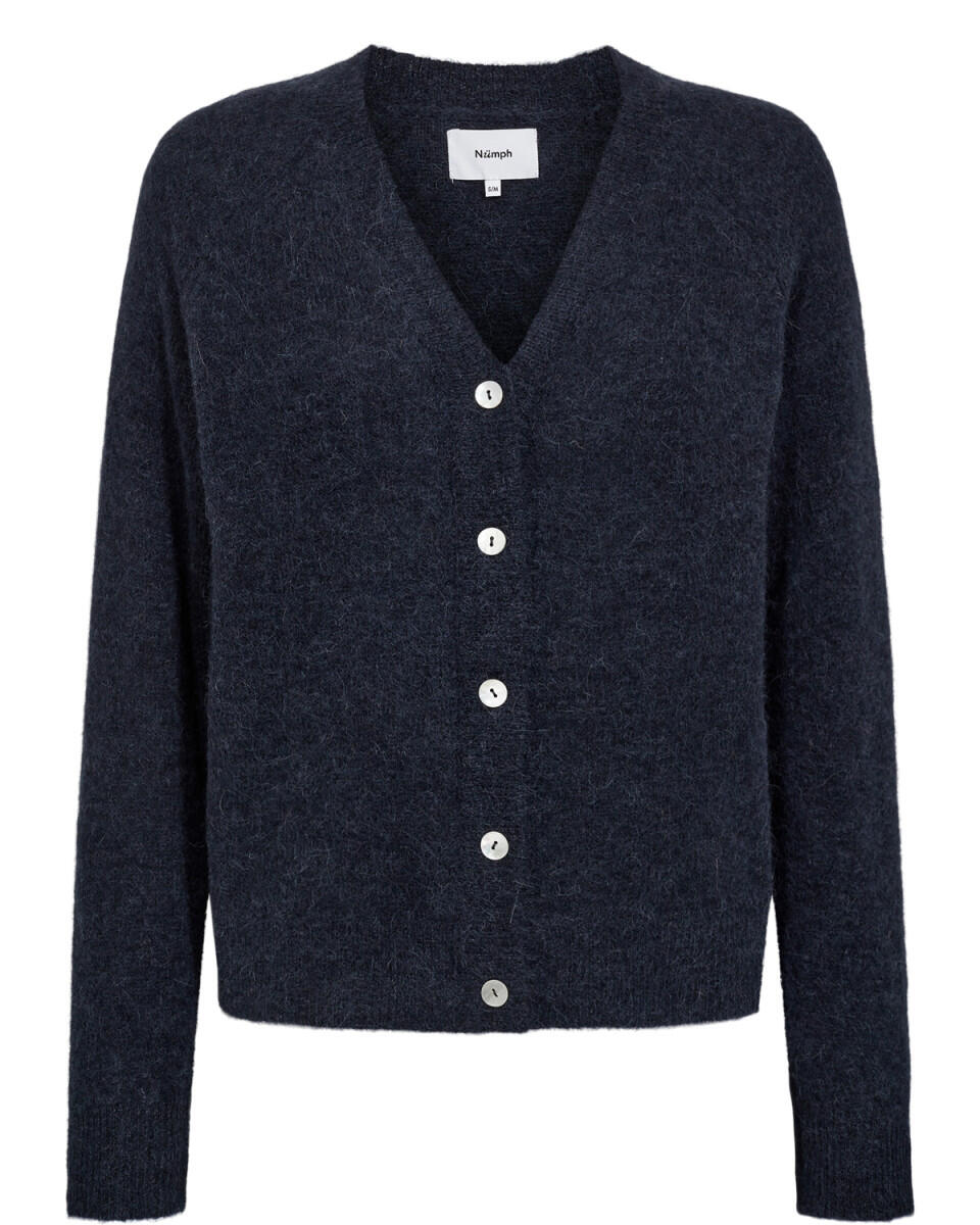 Nümph - Strickjacke mit V-Auschnitt - Nuriette blau von Nümph