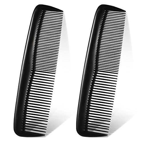 2 Stücke Tasche Kunststoff Haarkämme Schwarzes Haar Kämme Feiner und Standard Zahn Haar Schneidekamm Feiner Kamm Friseur Styling Kämme für Frauen Männer Friseur Salon Haarpflege Werkzeug von Nuenen