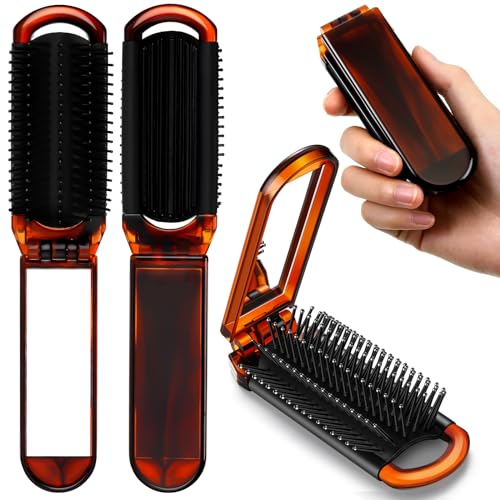 4 Stück Faltbare Haarkamm mit Spiegel Tragbare Mini Haarbürste Klein Kompakt Taschen Haarkämme für Familie Reise Fitnessstudio Perücken Geldbörse Präsent Frauen 4 Stück Faltbare Haarkamm mit Spiegel Tragbare Mini Haarbürste Klein Kompakt Taschen Haarkämme für Familie Reise Fitnessstudio Perücken Geldbörse Präsent Frauen von Nuenen