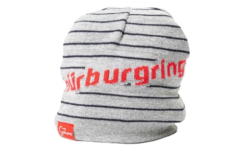 Nürburgring - Kinder Beanie - Mütze - Strips - 100% Baumwolle, Farbe:Grau, Größe:OneSize von Nürburgring