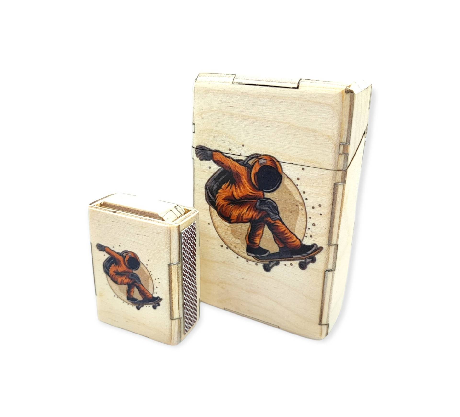 Zigarettenbox Für Selbstgestopfte Zigaretten, Zigarettenetui Mit Streichhölzer, Skateboard Liebe von NufNufEtuis