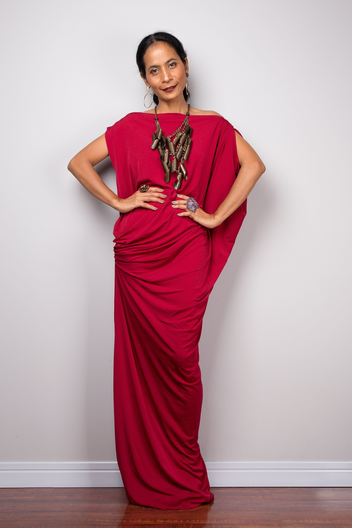 Rotes Ärmelloses Kleid - Langes Rotes Schlauchkleid von Nuichan