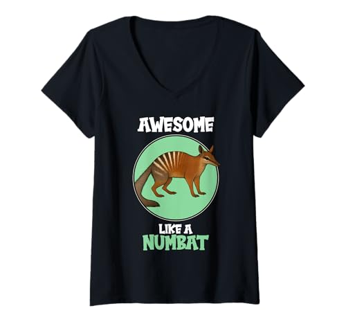 Damen Numbats Ameisenbeutler Numbat T-Shirt mit V-Ausschnitt Damen Numbats Ameisenbeutler Numbat T-Shirt mit V-Ausschnitt von Numbats Numbat Tier Shop