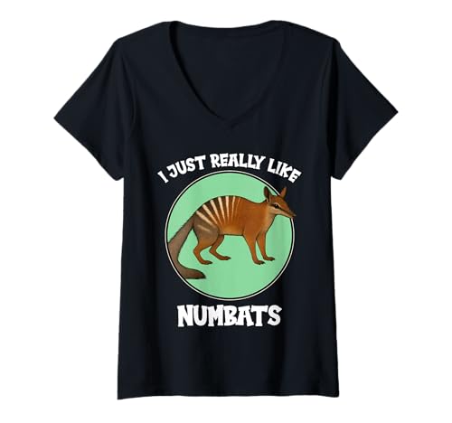 Damen Numbats Ameisenbeutler Numbat T-Shirt mit V-Ausschnitt Damen Numbats Ameisenbeutler Numbat T-Shirt mit V-Ausschnitt von Numbats Numbat Tier Shop