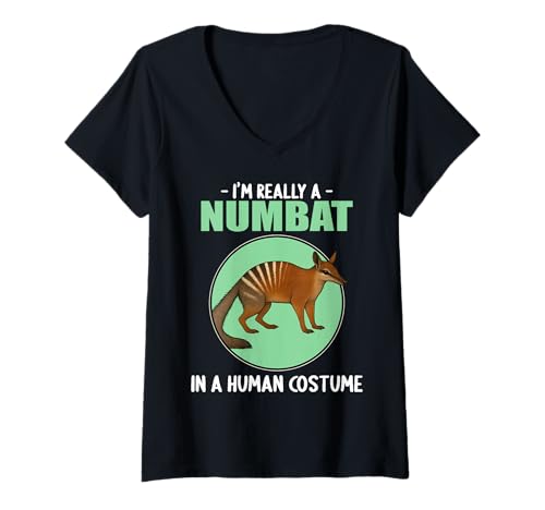 Damen Numbats Ameisenbeutler Numbat T-Shirt mit V-Ausschnitt Damen Numbats Ameisenbeutler Numbat T-Shirt mit V-Ausschnitt von Numbats Numbat Tier Shop