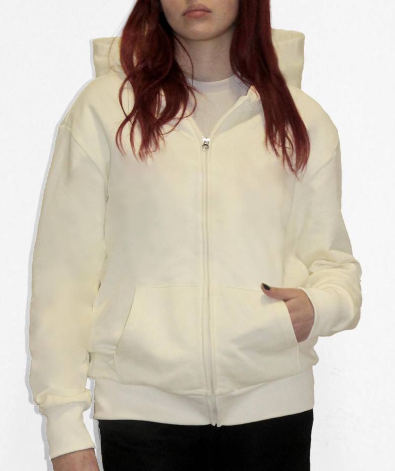 Original Creme & Schwarz Hoodie, Reißverschluss, Umweltfreundlich, Nachhaltig Numb06 von Numbeco