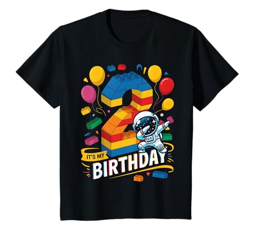 Kinder Number Blocks Geburtstag, 2-jähriger Baumeister, Astronautengebäude T-Shirt Kinder Number Blocks Geburtstag, 2-jähriger Baumeister, Astronautengebäude T-Shirt von Number Blocks 2nd Birthday Astronaut Theme Party