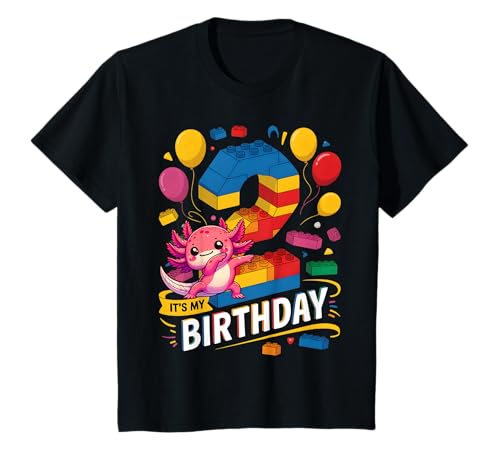 Kinder Zahlenblöcke Geburtstag 2 Jahre alt Baumeister Gebäude Axolotl T-Shirt Kinder Zahlenblöcke Geburtstag 2 Jahre alt Baumeister Gebäude Axolotl T-Shirt von Number Blocks 2nd Birthday Axolotl Theme Party