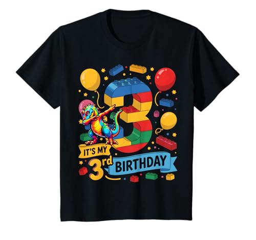 Kinder Zahlenblöcke Geburtstag 3 Jahre alt Baumeister Gebäude Dinosaurier T-Shirt Kinder Zahlenblöcke Geburtstag 3 Jahre alt Baumeister Gebäude Dinosaurier T-Shirt von Number Blocks 3rd Birthday Dinosaur Theme Party