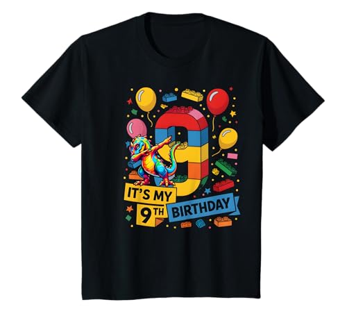 Kinder Zahlenblöcke Geburtstag 9 Jahre alt Baumeister Gebäude Dinosaurier T-Shirt Kinder Zahlenblöcke Geburtstag 9 Jahre alt Baumeister Gebäude Dinosaurier T-Shirt von Number Blocks 9th Birthday Dinosaur Theme Party