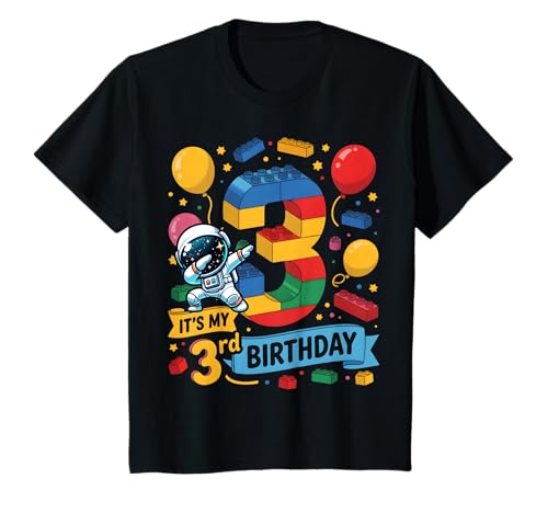 Kinder 3 Jahre altes Astronaut mit Zahlenblöcken zum 3. Geburtstag T-Shirt Kinder 3 Jahre altes Astronaut mit Zahlenblöcken zum 3. Geburtstag T-Shirt von Number Blocks Astronaut Birthday Theme Party