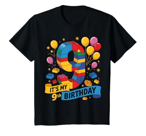 Kinder Number Blocks Mottoparty zum 9. Geburtstag, 9-jähriges Gebäude T-Shirt Kinder Number Blocks Mottoparty zum 9. Geburtstag, 9-jähriges Gebäude T-Shirt von Number Blocks Birthday