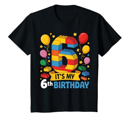 Kinder Number Blocks Themenparty zum 6. Geburtstag, 6 Jahre altes Gebäude T-Shirt Kinder Number Blocks Themenparty zum 6. Geburtstag, 6 Jahre altes Gebäude T-Shirt von Number Blocks Birthday
