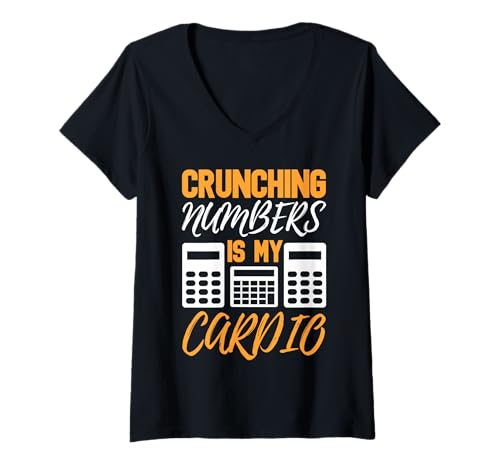Damen Crunching Numbers ist Mein Cardio-Design T-Shirt mit V-Ausschnitt Damen Crunching Numbers ist Mein Cardio-Design T-Shirt mit V-Ausschnitt von Number Cruncher Apparel