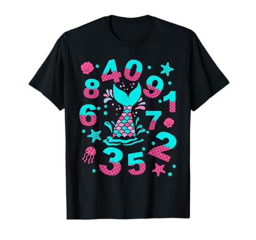 Zahlentag Kinder Nette Meerjungfrau Zahlen Jungen Mädchen Kostüm T-Shirt Zahlentag Kinder Nette Meerjungfrau Zahlen Jungen Mädchen Kostüm T-Shirt von Number Day 2026 Mermaid Costume Ideas Kids Shirt