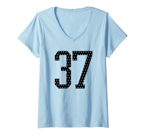 Damen Fußballtrikot Nr. 37 Sportteam 37. Geburtstag T-Shirt mit V-Ausschnitt Damen Fußballtrikot Nr. 37 Sportteam 37. Geburtstag T-Shirt mit V-Ausschnitt von Number Uniform Team Tees