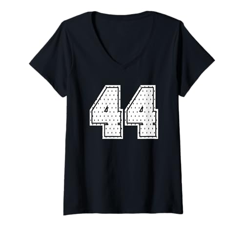 Damen Fußballtrikot Nr. 44 Sportmannschaft 44. Geburtstag T-Shirt mit V-Ausschnitt Damen Fußballtrikot Nr. 44 Sportmannschaft 44. Geburtstag T-Shirt mit V-Ausschnitt von Number Uniform Team Tees
