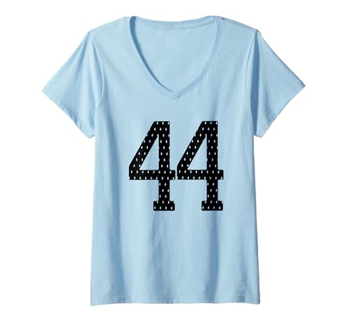 Damen Fußballtrikot Nr. 44 Sportmannschaft 44. Geburtstag T-Shirt mit V-Ausschnitt Damen Fußballtrikot Nr. 44 Sportmannschaft 44. Geburtstag T-Shirt mit V-Ausschnitt von Number Uniform Team Tees