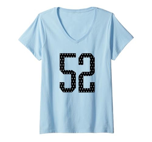Damen Fußballtrikot Nr. 52 Sportmannschaft 52. Geburtstag T-Shirt mit V-Ausschnitt Damen Fußballtrikot Nr. 52 Sportmannschaft 52. Geburtstag T-Shirt mit V-Ausschnitt von Number Uniform Team Tees