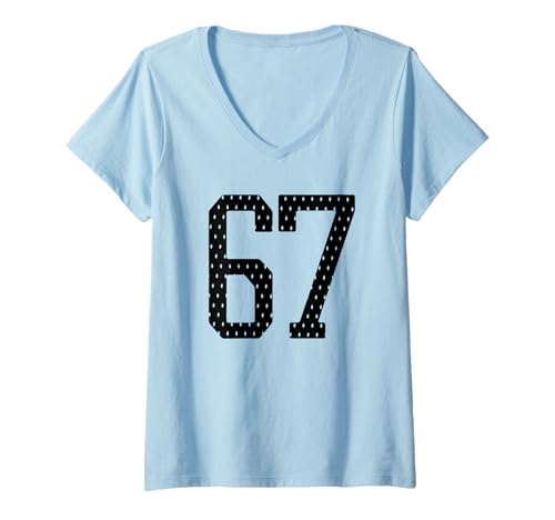 Damen Fußballtrikot Nr. 67 Sportmannschaft 67. Geburtstag T-Shirt mit V-Ausschnitt Damen Fußballtrikot Nr. 67 Sportmannschaft 67. Geburtstag T-Shirt mit V-Ausschnitt von Number Uniform Team Tees