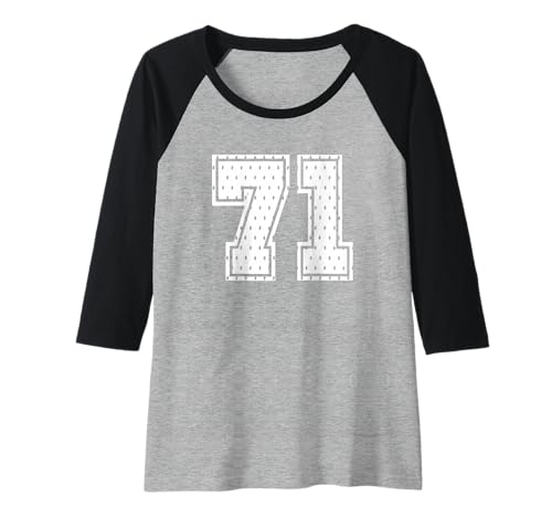 Damen Fußballtrikot Nr. 71 Sportmannschaft 71. Geburtstag Raglan von Number Uniform Team Tees