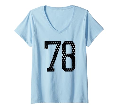Damen Fußballtrikot Nr. 78 Sports Team 78. Geburtstag T-Shirt mit V-Ausschnitt Damen Fußballtrikot Nr. 78 Sports Team 78. Geburtstag T-Shirt mit V-Ausschnitt von Number Uniform Team Tees